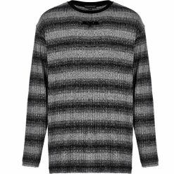 Gray And Black 'Pagan' Knitted Sweater